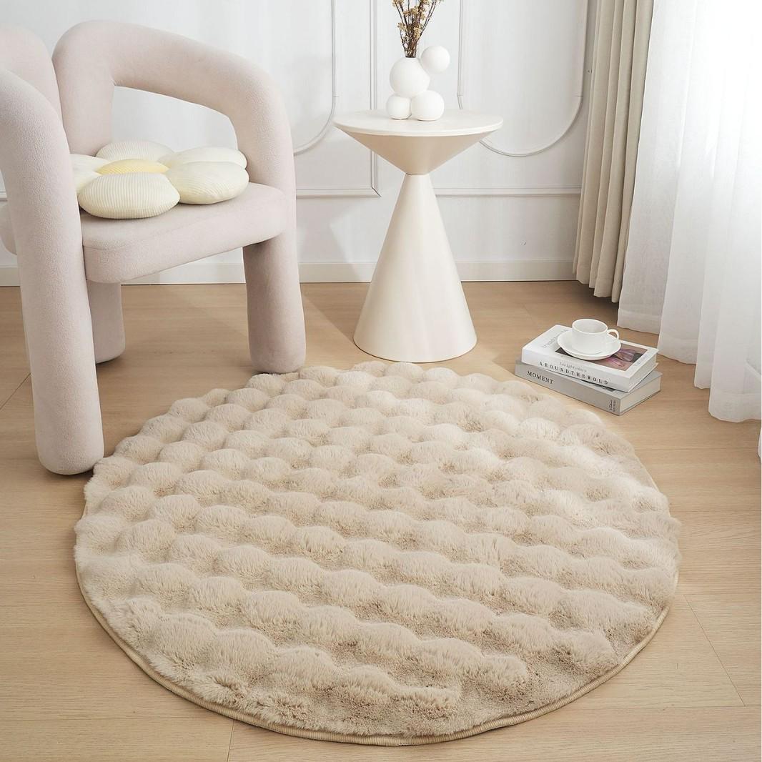 

Solid Color Faux Rabbit Fur Velvet Carpet for Living Room or Bedroom 60*60cm верблюд