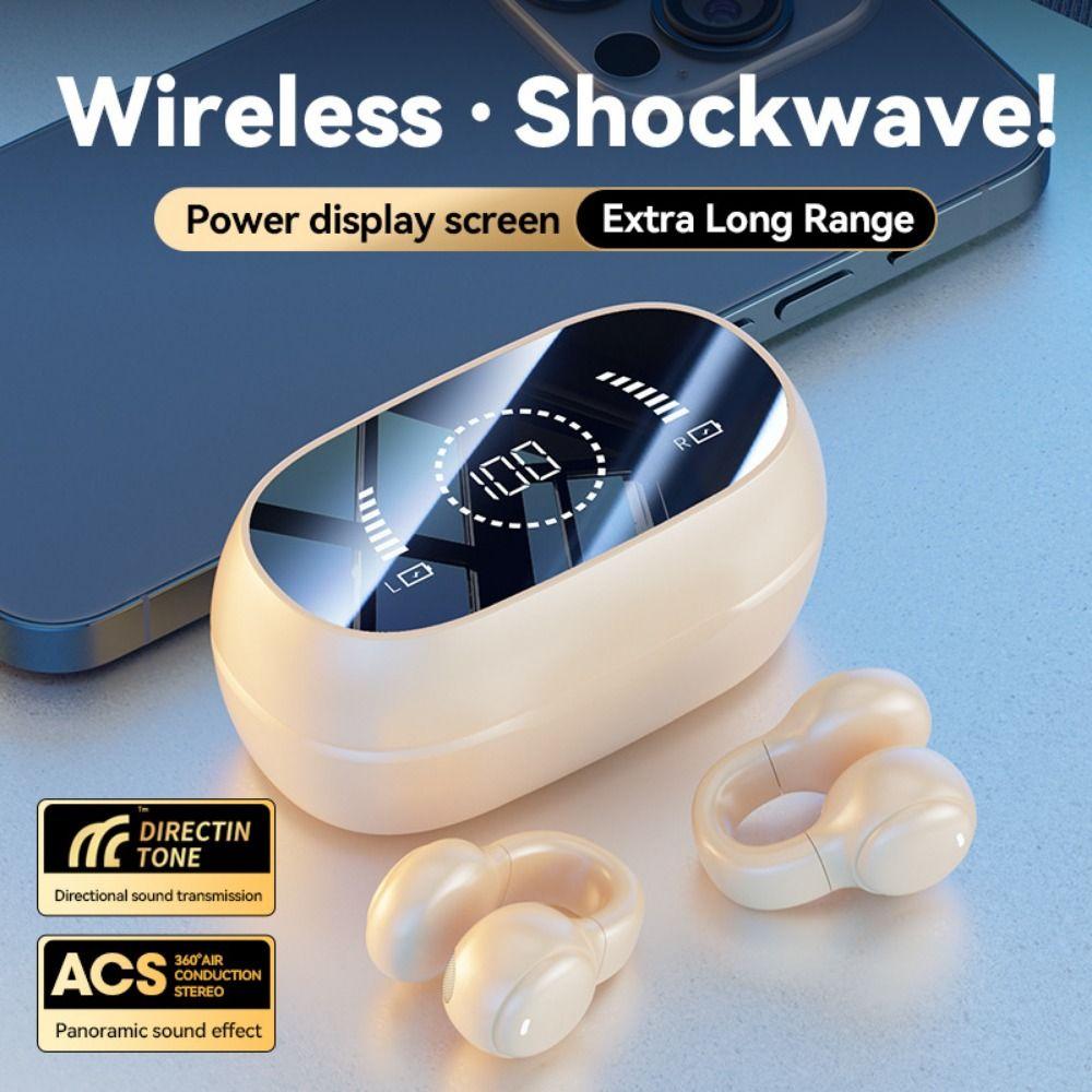 Charging Earphones Bone Conduction Headphones Clip-On Design Open Ear Bluetooth Headset Noise Reduction Long Battery Life
