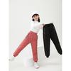 Children's Winter Thickened Trousers Warm Medium-Large Child Solid Color Casual Pants