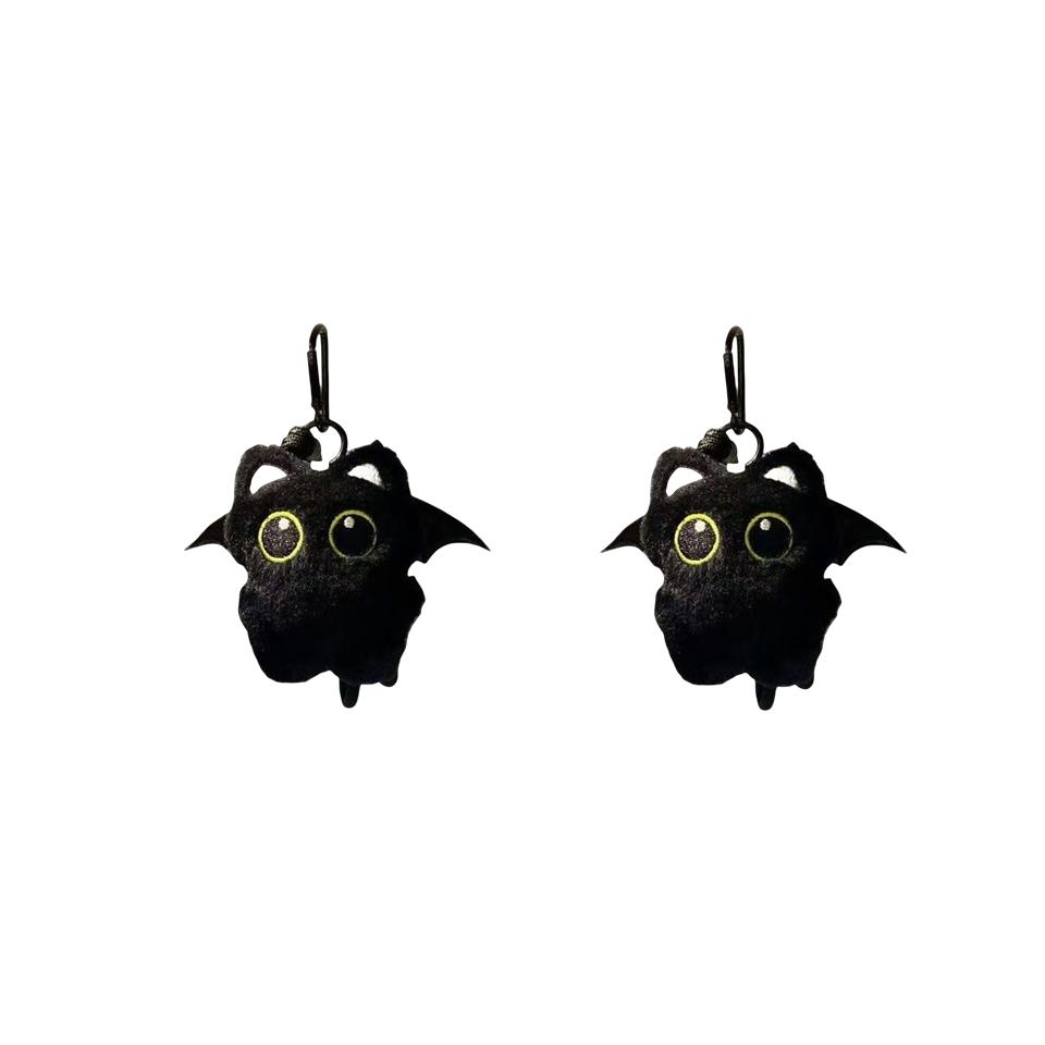 1/2/3Pcs Cool Plush Black Cat Doll Toy Keychain Bag Pendant Charms Car Keyring Accessories For Women Men Friends Gifts