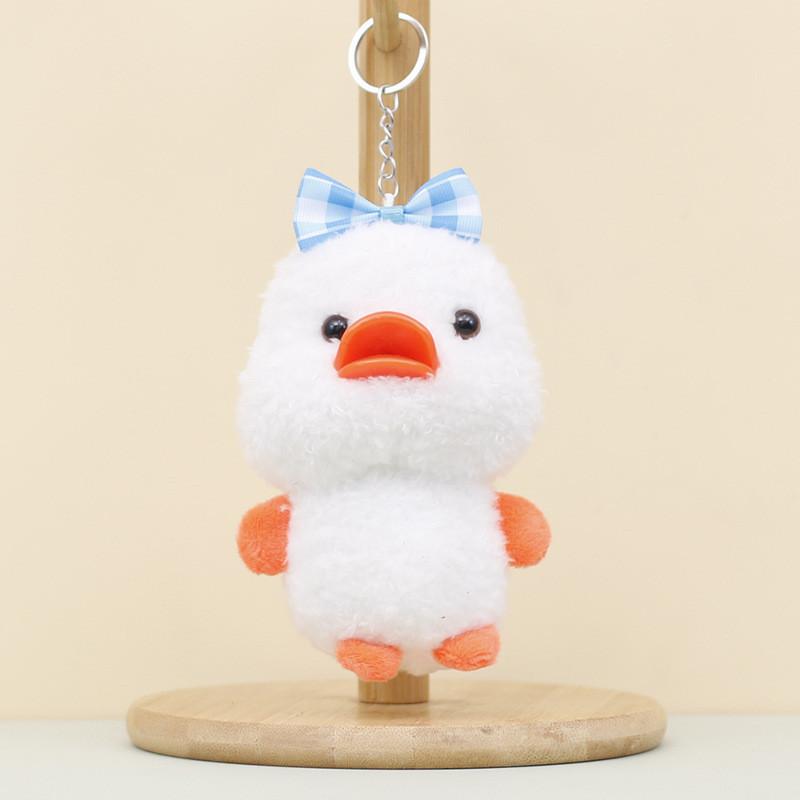 Adorable Plush Duck Keychain Soft Short Plush Duck Animal Keyring For Bags And Gifts