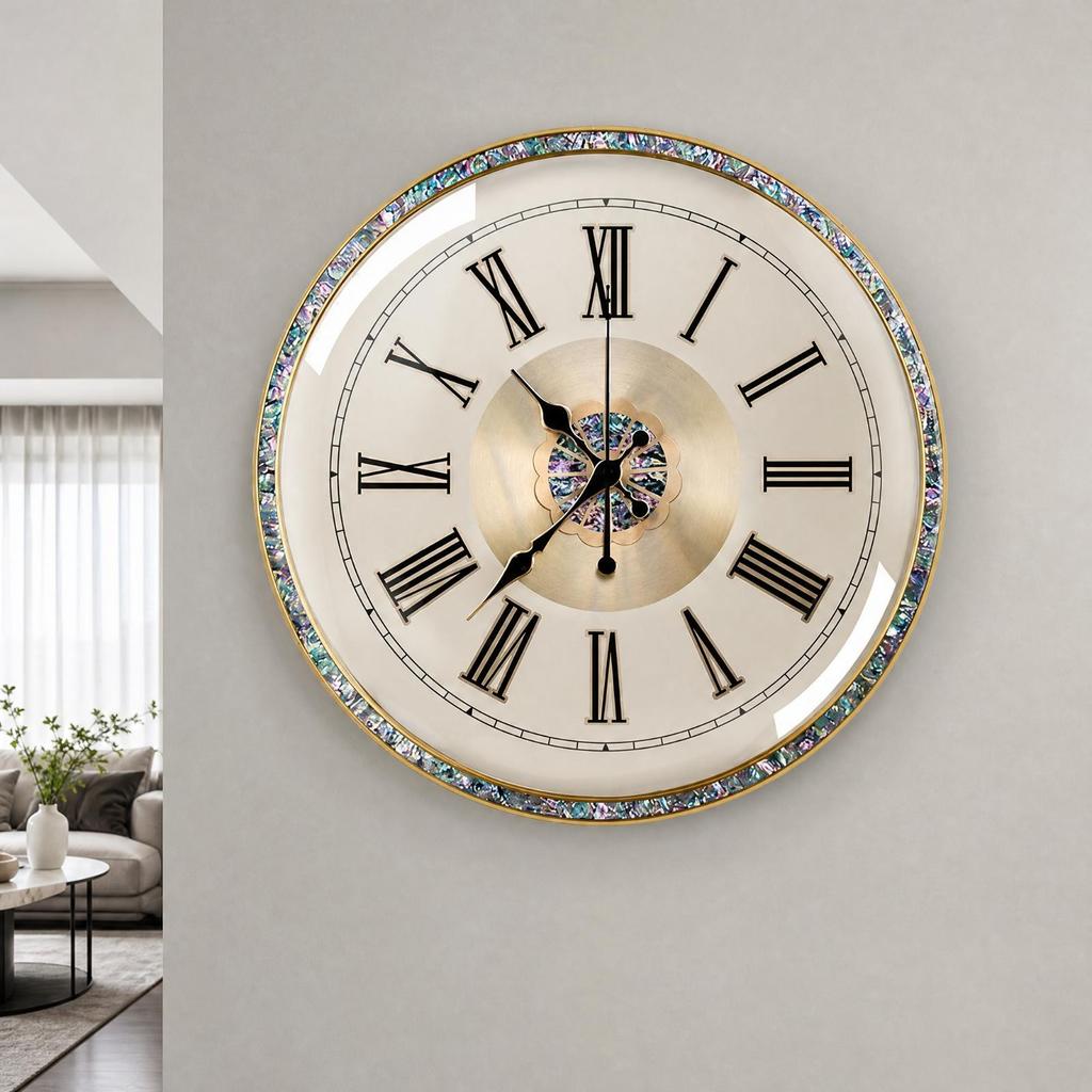 Decorative Wall Clock with Roman Numerals Large for Office, Entryway