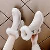 Inner heightening snow boots women's winter new casual mid-tube boots rabbit fur thermal cotton boots thick-soled women's boots
