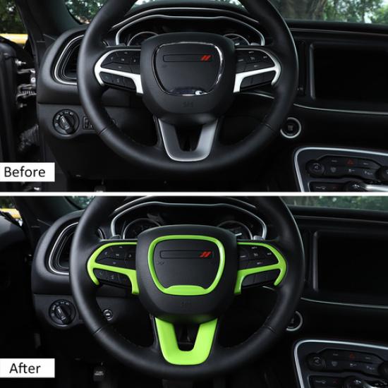 Zielona Osłona Dekoracyjna Kierownicy dla Dodge Charger/Challenger i Durango 15+
