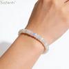 Hochwertiges Natürliches Opal Armband für Damen Dehnbares Elastisches Seil Heilkristall Schmuck Hilft das Emotionale Gleichgewicht zu Bewahren