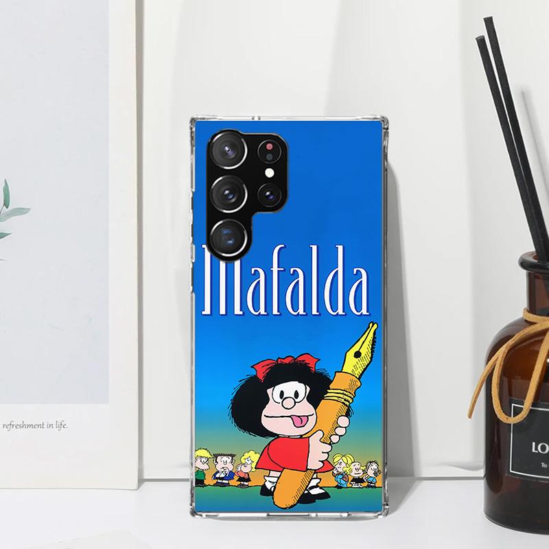 Mafalda Cartoon Phone Case For Samsung Galaxy Note 20 Ultra 10 Plus 9 8 M11 M12 M21 M30S M32 M51 M52 J4 J6 + J8 Art Fundas