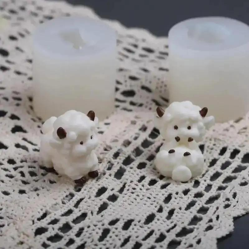 Cute Creative Handmade Silicone Molds Stereo Sheep Gypsum Arrangement Mold Creative Baking DIY Fragrance Candle Accessories