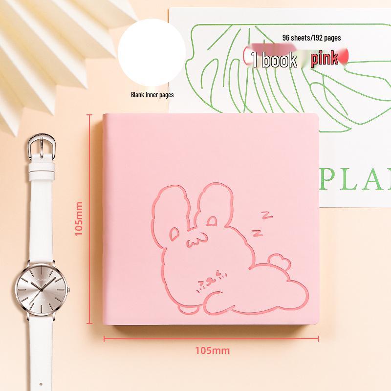 Cartoon Square A7 Softcover Notebook - Portable Pocket Journal for Travel & Stamps
