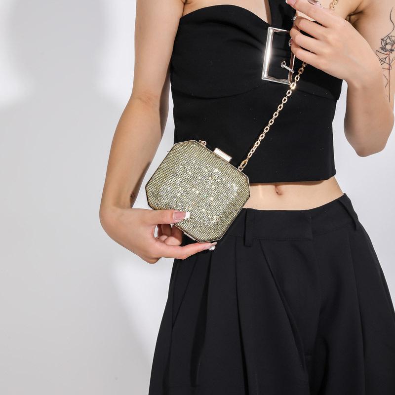 Damen Luxus Glänzende Diamant Abendtasche Kastenform Bankett Handtasche Damen Neu Strass Party Tasche Clutch