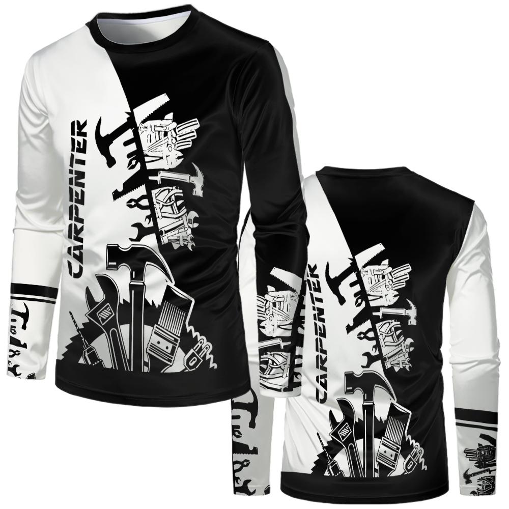 Work Clothing Summer Breathable Men's T-shirt 3D Printing Style Trucker Safety Transportation Work Uniform Oversized Loose Tops