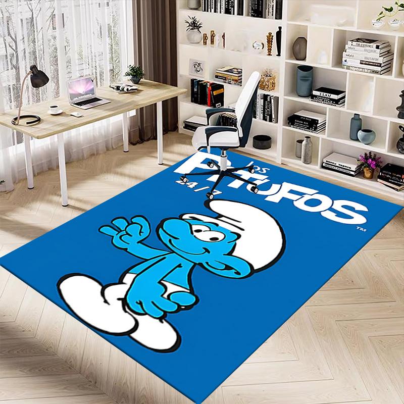 1pc Smurf Cakes Celebration Carpet for Playroom Bedroom Living Room Sofa Home Decor,kids Game Area Rug Non-slip Floor Mat Y72389