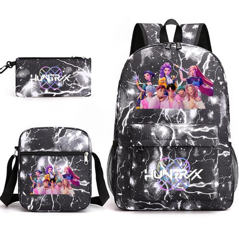 Kpop Dämonenjäger Kinderrucksack mit atmungsaktivem Oxford-Stoff für Schule und Freizeit