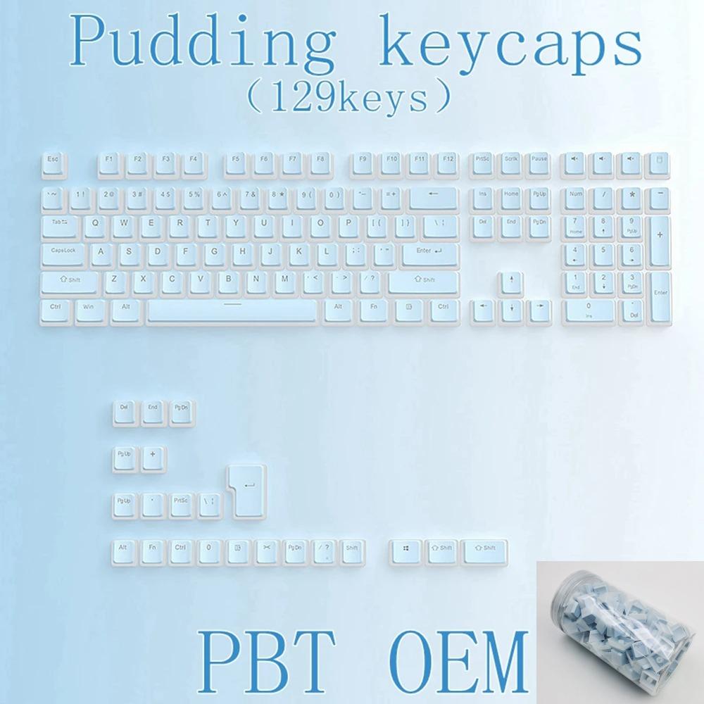 Xiaomi 129 Keys Pudding Keycaps For Cherry Mx Switch Mechanical Gaming Keyboard OEM Profile PBT Double Shot Keycap RGB Backlit Key Caps