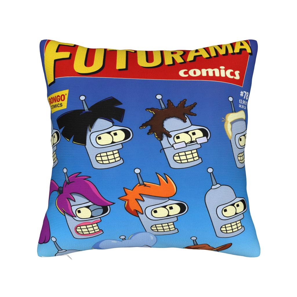 Futuramas Cartoon Comic Pillowcases Merch Soft Cushion Cover Gift  Pillow Case Cover Living Room Multiple Sizes