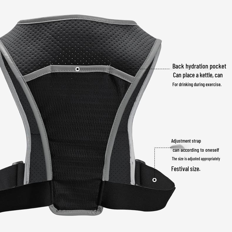 Unisex Reflective Running & Cycling Chest Vest with Water Bottle Holder