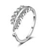925 Sterling Silver Leaf Ring Olive Branch Open Adjustable Ring Elegant Wedding Party Jewelry Gift for Women & Men