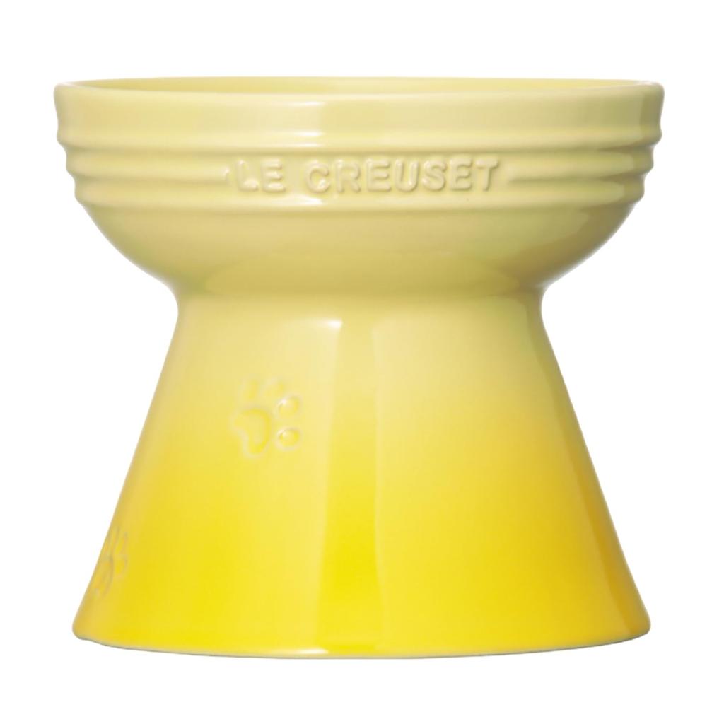 Le Creuset High Stand Pet Bowl Soleil Dog Cat Stain Resistant Microwave Safe