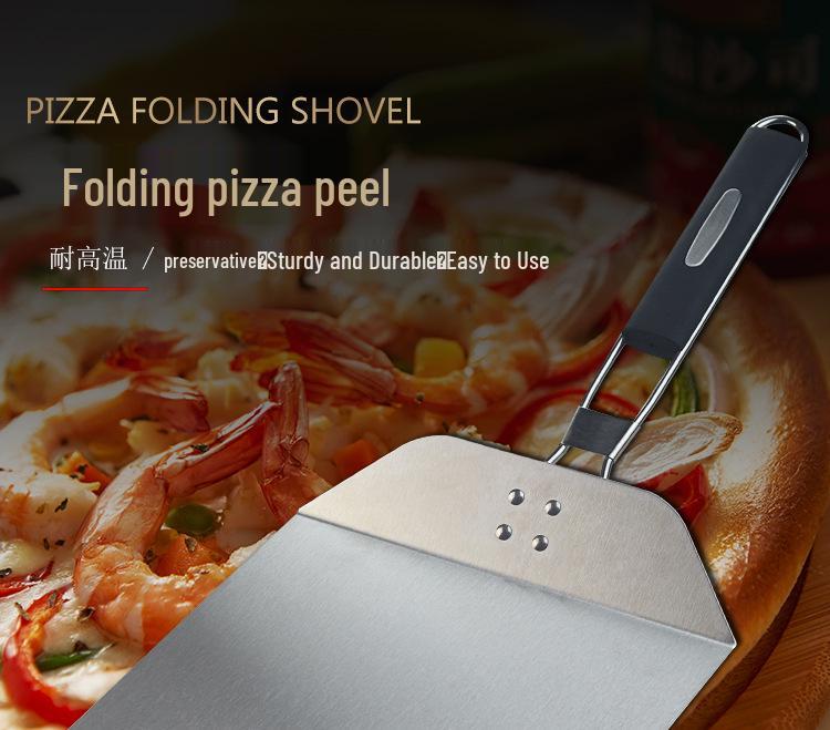 Stainless Steel Folding Pizza Peel & Cake Spatula - Round & Square Baking Tool