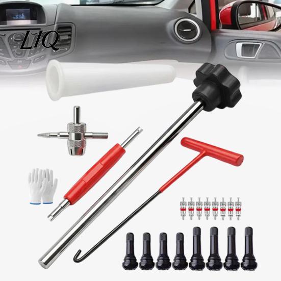 TR414 Valve Stems 23Pcs Tire Stem Tool Set, Quick Change Installer Kit with TR413/TR414 Repair Stems, 4-Way Core Removal for Cars Motorcycles