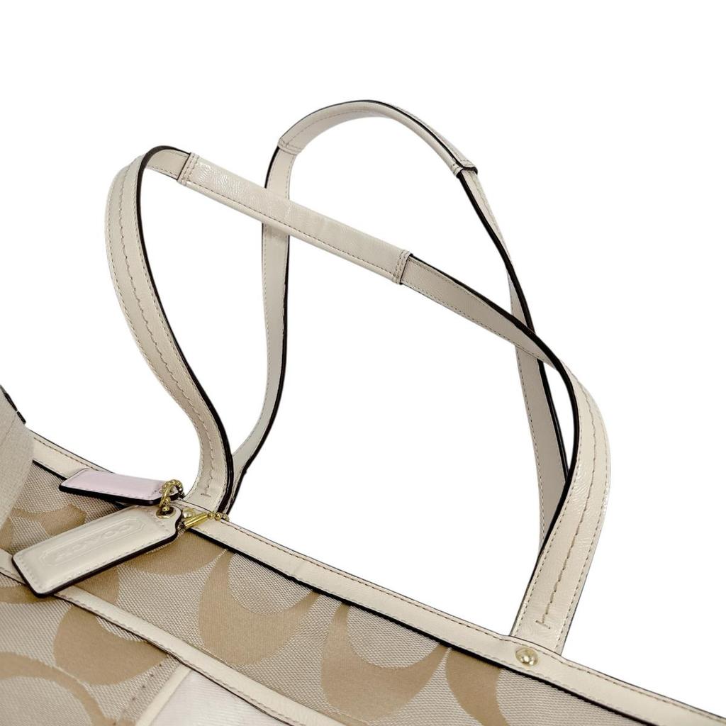 COACH 2WAY bag Mothers Handbag canvas beige Women A1381-F21865 Used