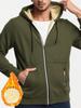 Men's Fleece-Lined Zip-Up Knitted Cardigan - Thickened for Autumn/Winter