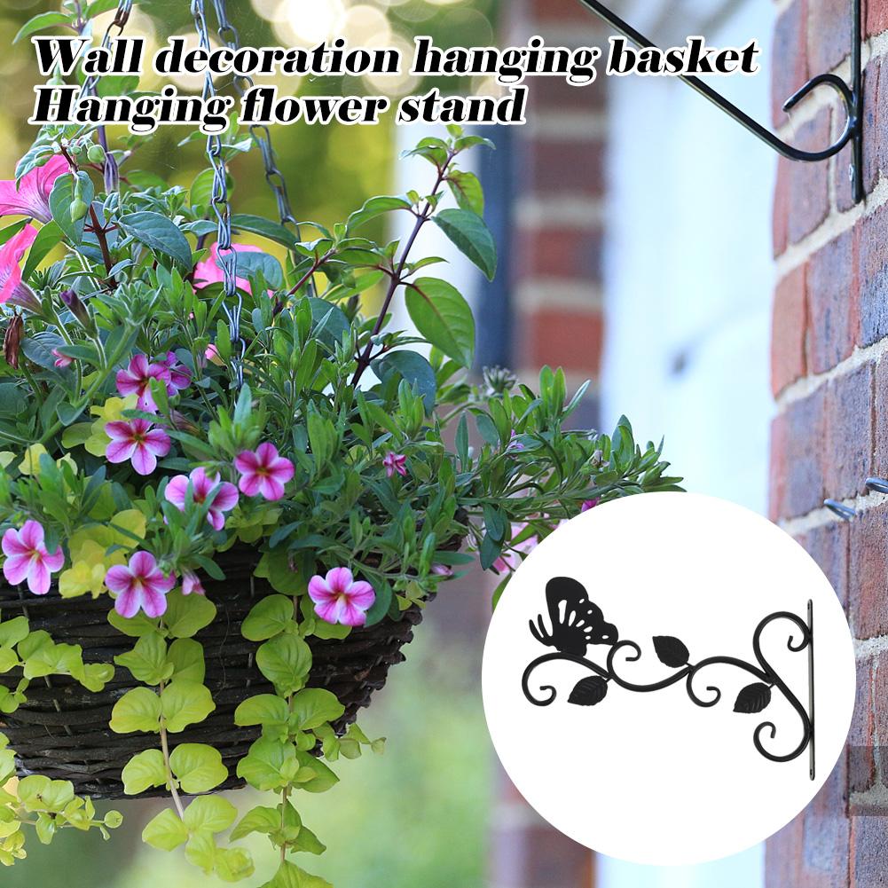 3-1pcs Garden Iron Hook Bracket Metal Practical Wall Mounted Flower Pot Basket for Outdoor Indoor Hanging Plants Supplies