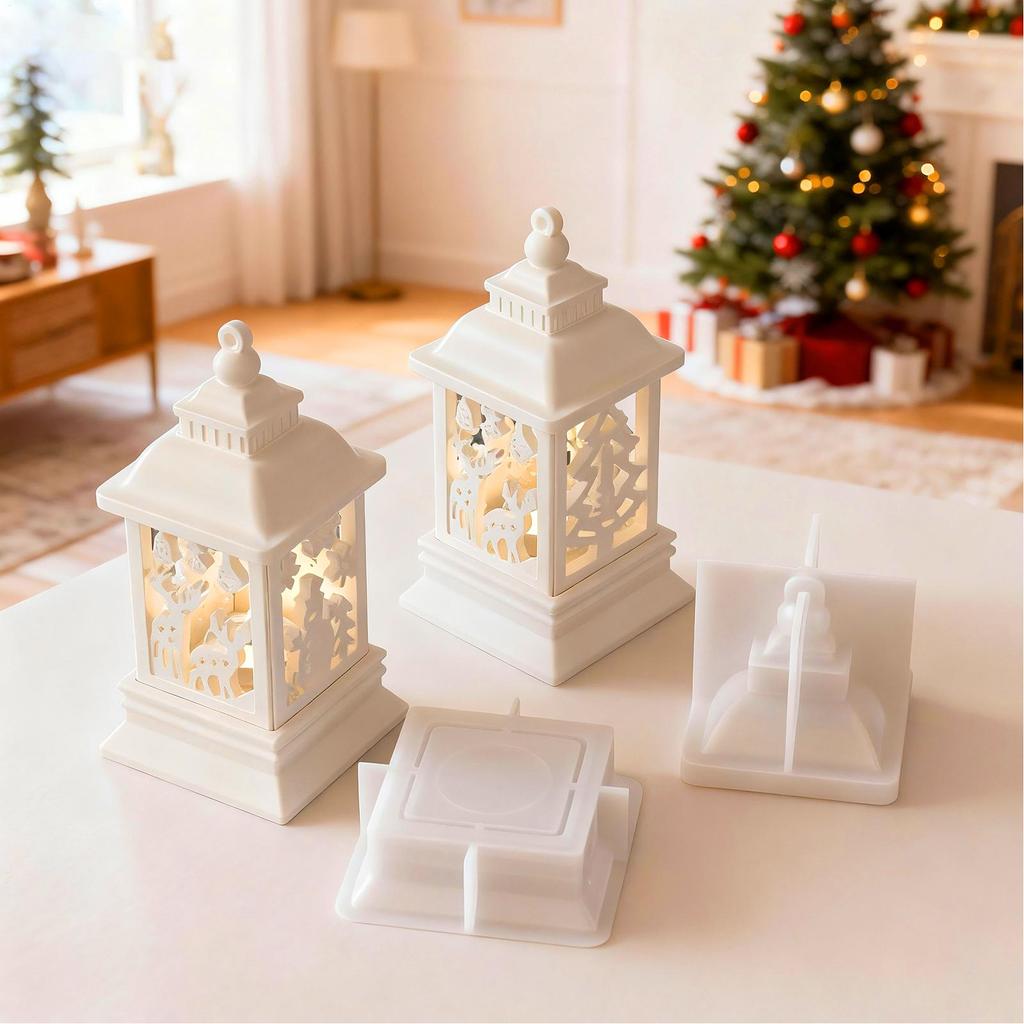 Christmas Molds Silicone Flexible Craft Supplies Candle Holder Christmas Wax Molds For Wax Plaster Party Lantern Home Decor Arts