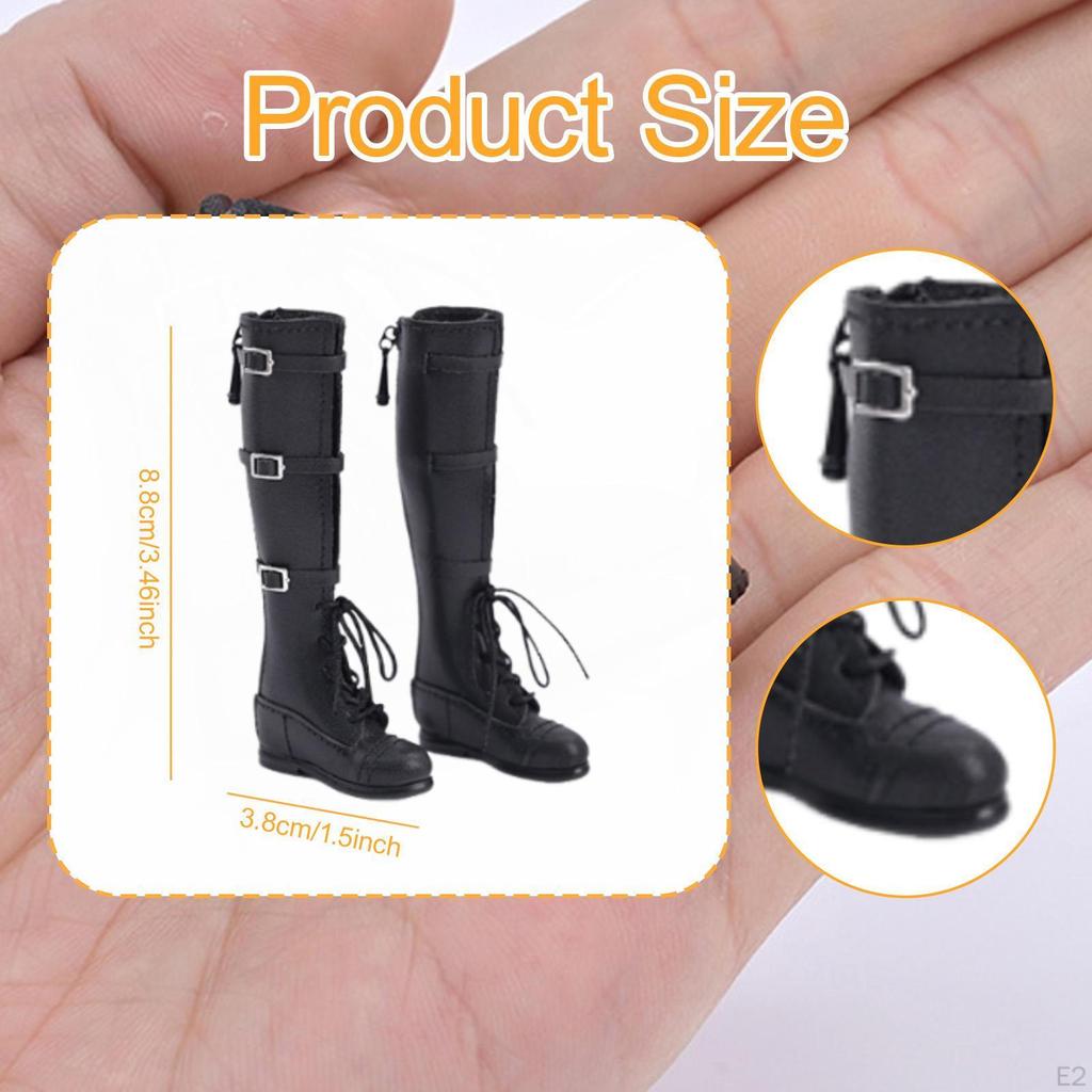 1/6 Scale Action Figure Footwear, Mini High Boots for 12'' Dolls