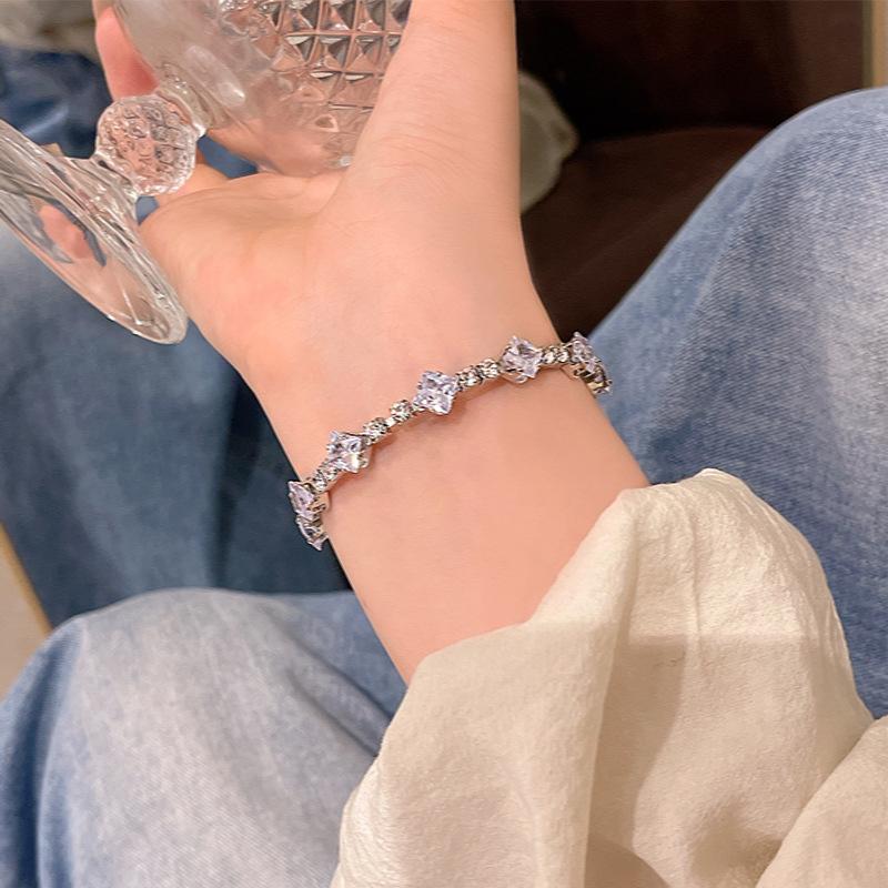 

Korean super flash zircon bracelet women s exquisite niche design high-end bracelet adjustable hand