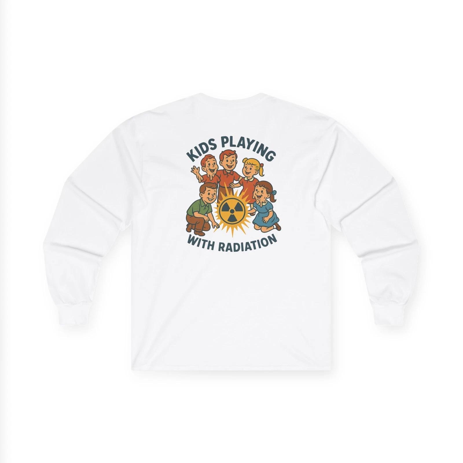 Vintage Funny Radioactive Kids Unisex Graphic Tee Radiation Humor Emo T Shirt 2XL