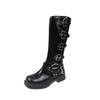 Lady Boots Women's Rubber Shoes Rain Sexy High Sexy Luxury Designer Square Toe Winter Footwear Boots-women