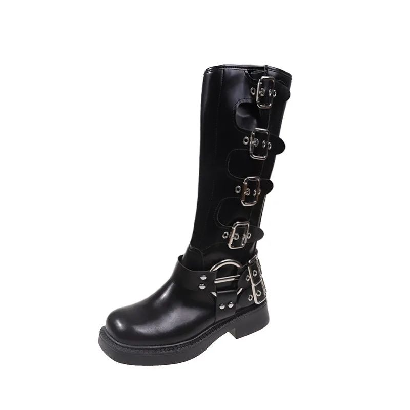 Lady Boots Women's Rubber Shoes Rain Sexy High Sexy Luxury Designer Square Toe Winter Footwear Boots-women