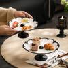 Ceramic Cake Tray High Footed Dessert Plate Cake Stand Dim Sum Dish Pastry Plates Display Stand Fruit Plate Candy Snack Bowl