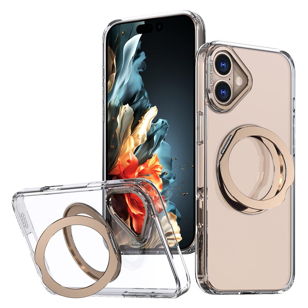For iPhone 16 Plus Case Compatible with MagSafe TPU+Acrylic Kickstand Phone Cover