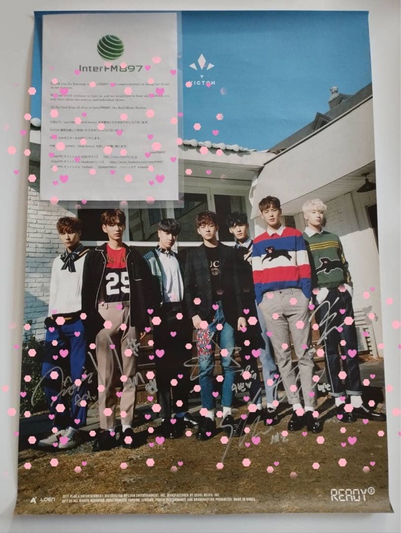 

[USED] VICTON Signed Poster with Winning Notification
