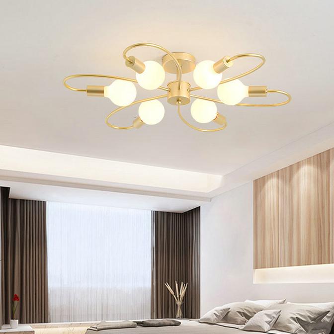 3/6/8 głowice lampa sufitowa LED do salonu Nordic światło kopuły oświetlenie do dekoracji domu naturalne światło 3 kolory oświetlenie żyrandol