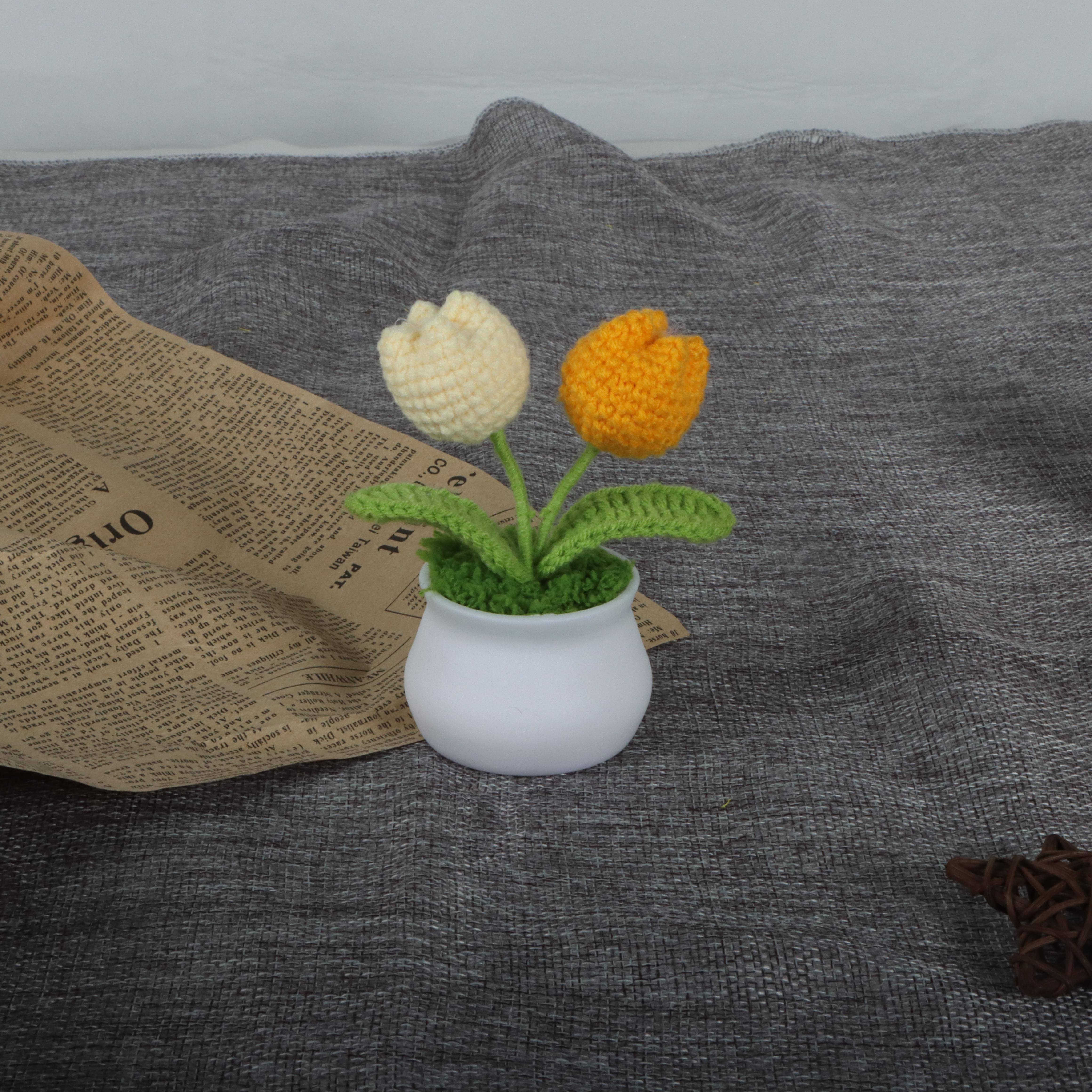 

Горшок для тюльпанов ручной работы, реалистичный дизайн с имитацией цветка, идеальный подарок для девушки, родственников, друзей, яркий красочный дом и вечеринка жёлтый