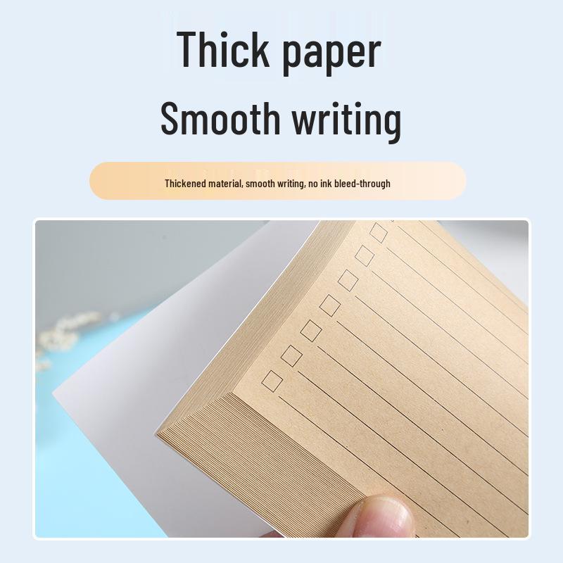 Cross-border Kraft Paper Long Sticky Notes Notepad: Student English Word Planner & Journal