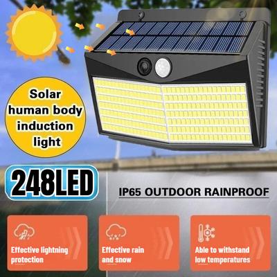 4/2/1Pcs 248 LED Outdoor Solar Power Lights Motion Sensor 3 Modes Waterproof Security Flood Lights for Pathway Garden Garage Lamp