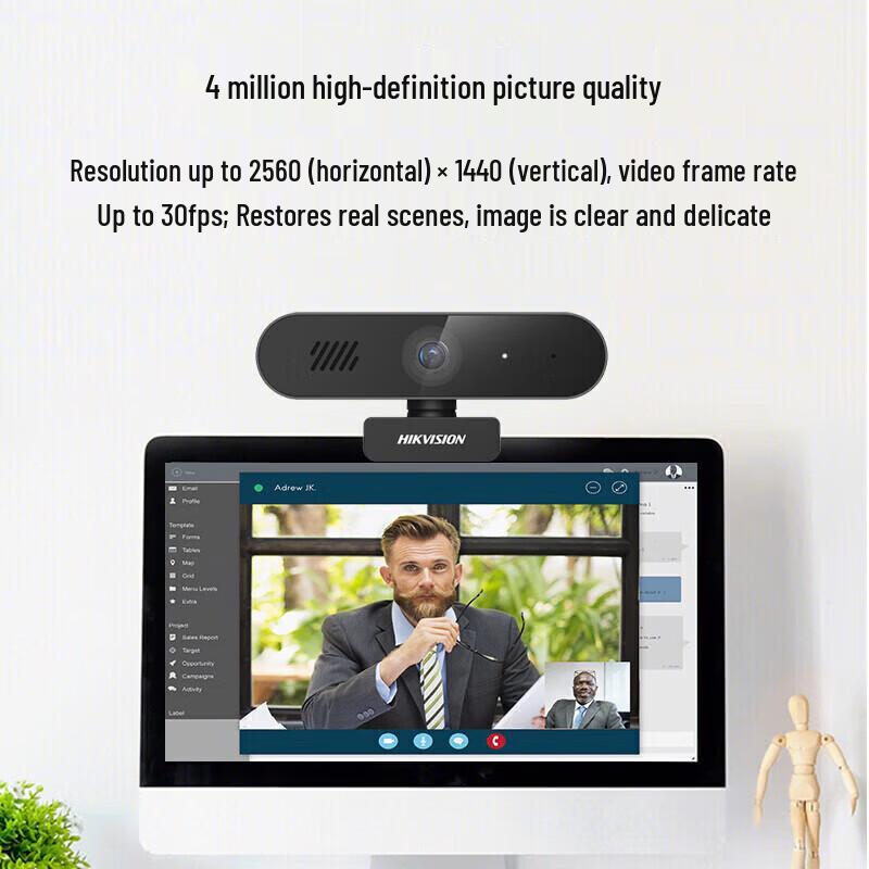 HIKVISION DS-E14Sa 2K Webkamera s automatickým ostřením, USB, zástrčka CN (adaptér součástí dodávky)