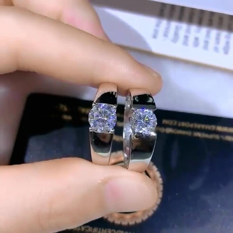 100 % fine tibetanske sølvringer rund kabal Cz Zircon Wedding Band Motesmykker for kvinner og menn