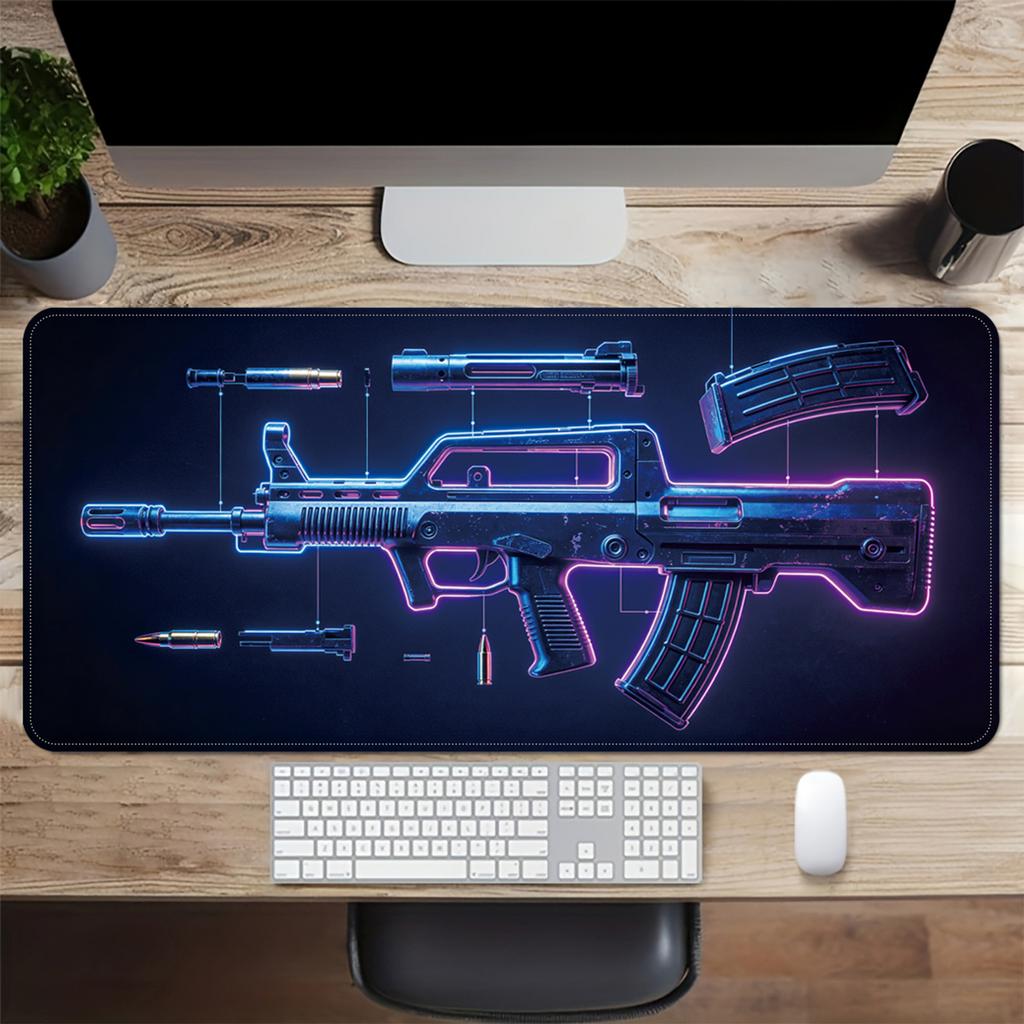 Gun Mouse Pad Custom Black E-sports Game Integrated Ip Computer Large Non-slip Office Desk Mat