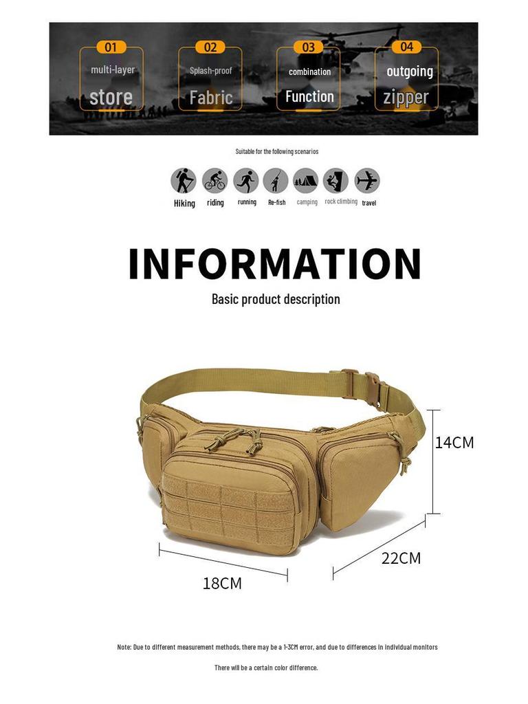 Multi-Function Tactical Waist & Shoulder Bag for Outdoor Sports & Cycling