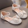 Girls' Half Sandals Summer Korean Version Soft Soled Children's Leather Shoes, Mid Size Children's Crystal Shoes, Baby Princess Shoes