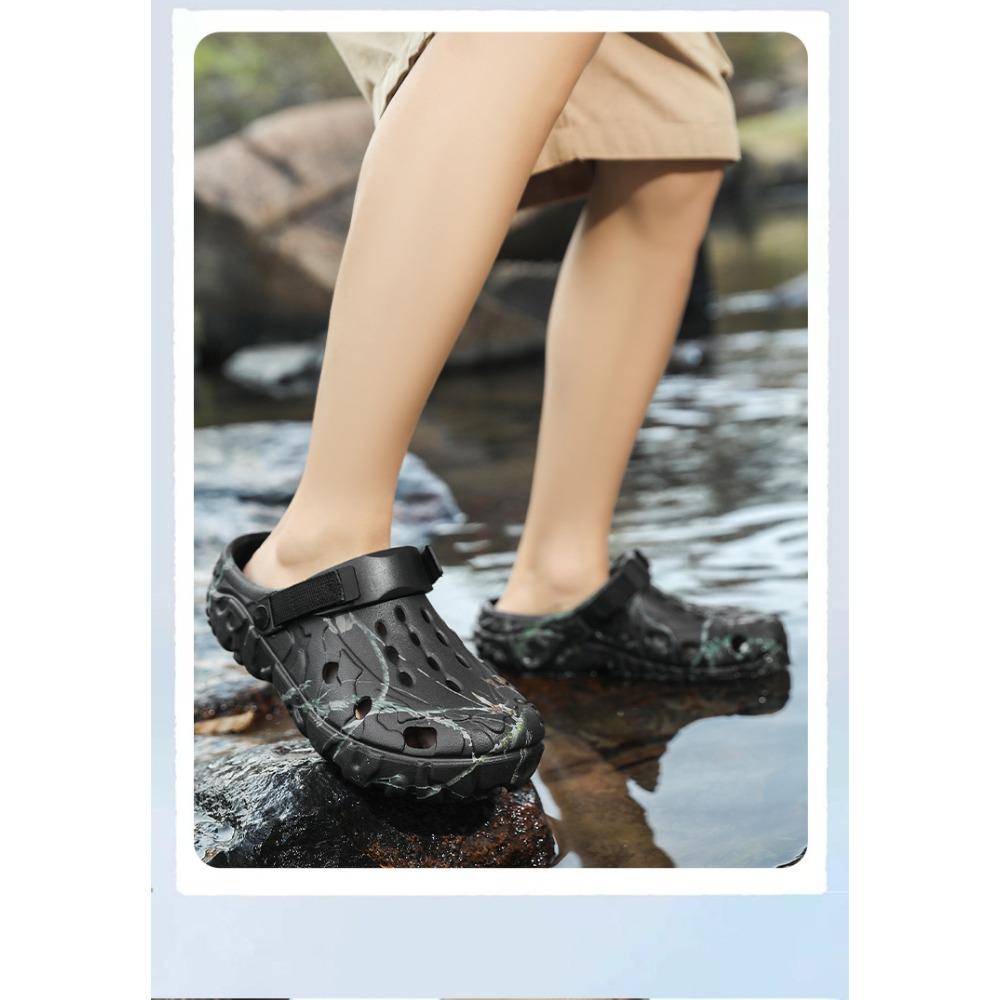 Übergröße Herren Sommer Geschlossene Slip-On Schuhe, Leichte Zwei-Wege-Tragbare Outdoor Strand Slide Sandalen