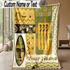African Art Theme Personalized Blanket Custom Name Print Cozy Flannel Household Blanket 1pc