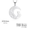 Teamer Cat Kitten Pendant Necklace Stainless Steel Pet Animal Necklace Cute Funny Cat Daily Jewelry for Women Girls No Rust