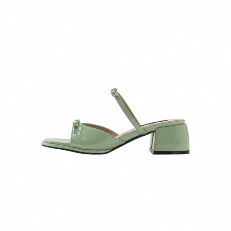 

Jasmine Road~ Retro sweet floral sandals to wear outside 2025 summer new one-word with fairy wind open-toed sandals 40 зелений