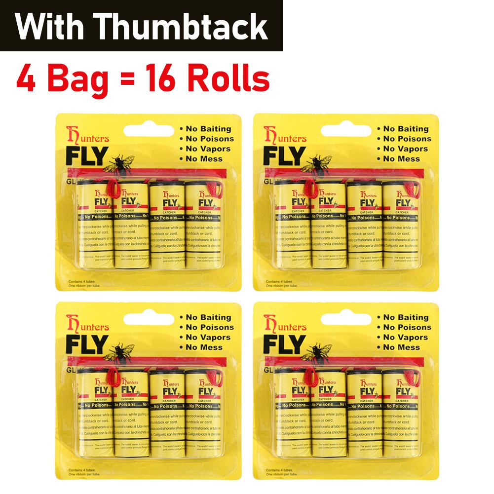 4-40Rolls Fly Sticky Paper Strong Glue Strip Flying Insect Bug Mosquitos Catcher Double Sided Flying Insect Catching Pest Contro