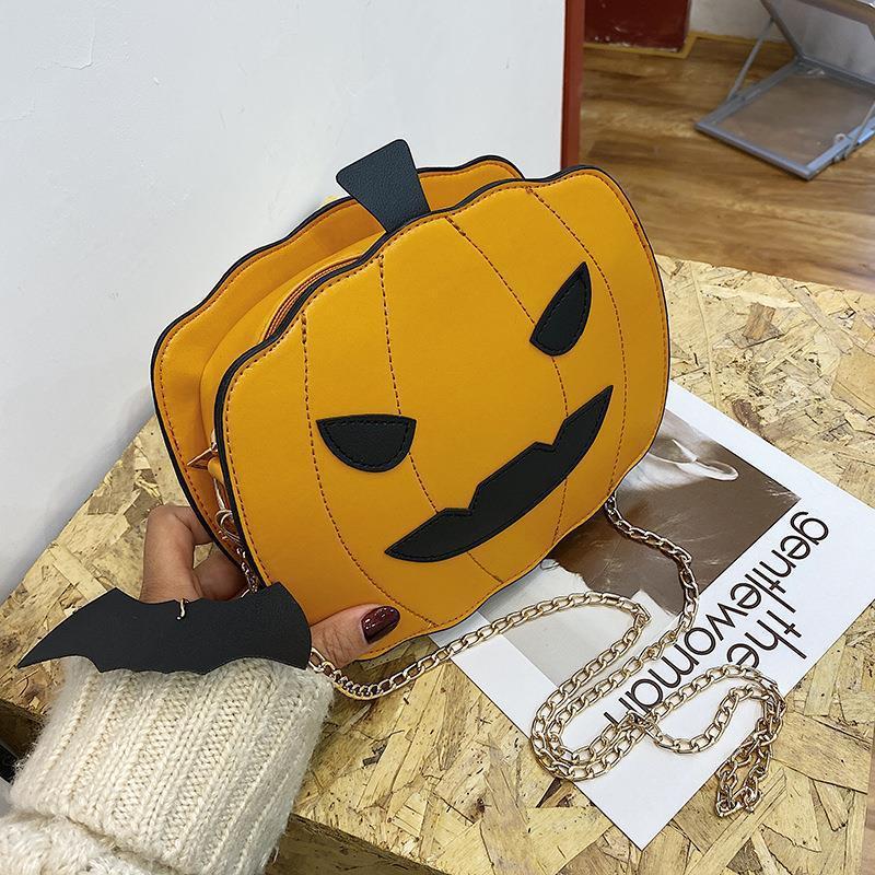 

1 Pcs Funny Pumpkin Bun Halloween Bun Versatile Crowd Design Fashion Chain Bag Cute Personalized Creative Women s Bag Handbags коричневий